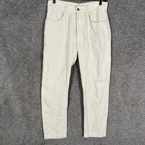 Alex Crane Pants Mens 30x27 Beige Linen Chino Slim Tapered Casual Summer